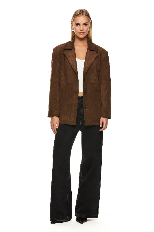 Women's Single-Breasted Blazers-THE BROOKLYN BROWN BLAZER