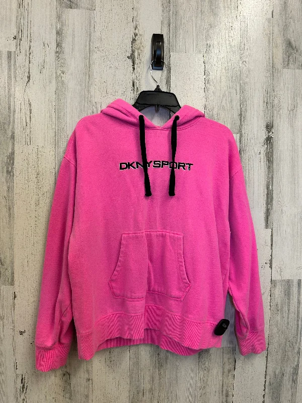 Women's Minimalist Sweatshirts-Sweatshirt Hoodie By Dkny  Size: L