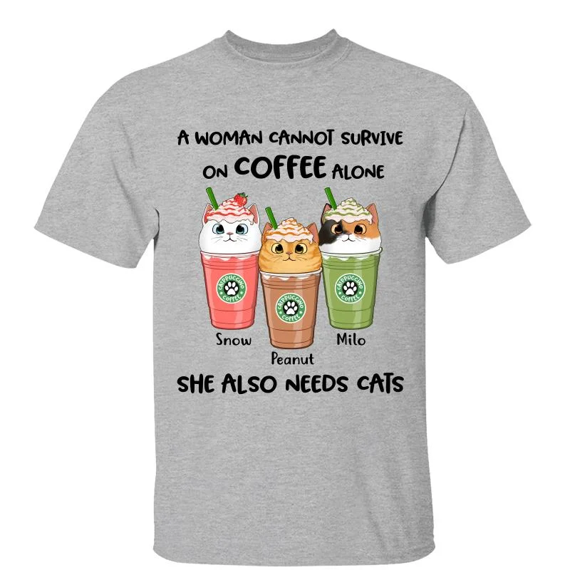 Women's Lurex T-Shirts-Catpuccino Cat Lover Coffee Personalized Shirt