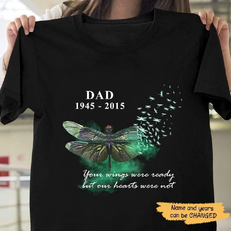 Women's Organic Cotton T-Shirts-Dragonfly Wings Memorial Personalized Shirt