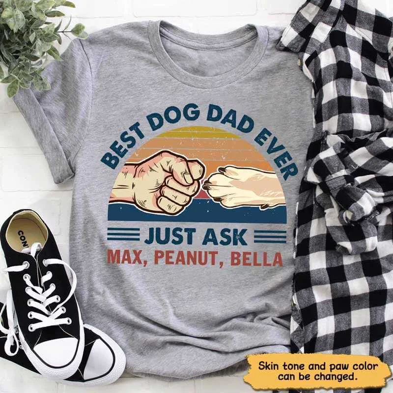 Women's Mesh T-Shirts-Best Dog Dad Ever Round Retro Personalized Shirt