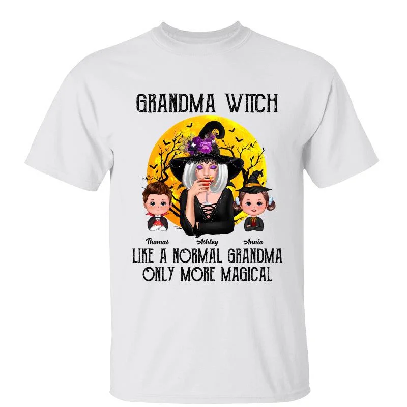 Women's Camouflage T-Shirts-Grandma Witch Like Normal Grandma More Magical Halloween Personalized Shirt