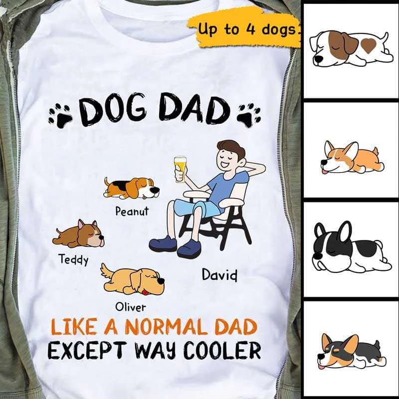 Women's Fitted T-Shirts-Stick Dog Dad Cooler Personalized Shirt