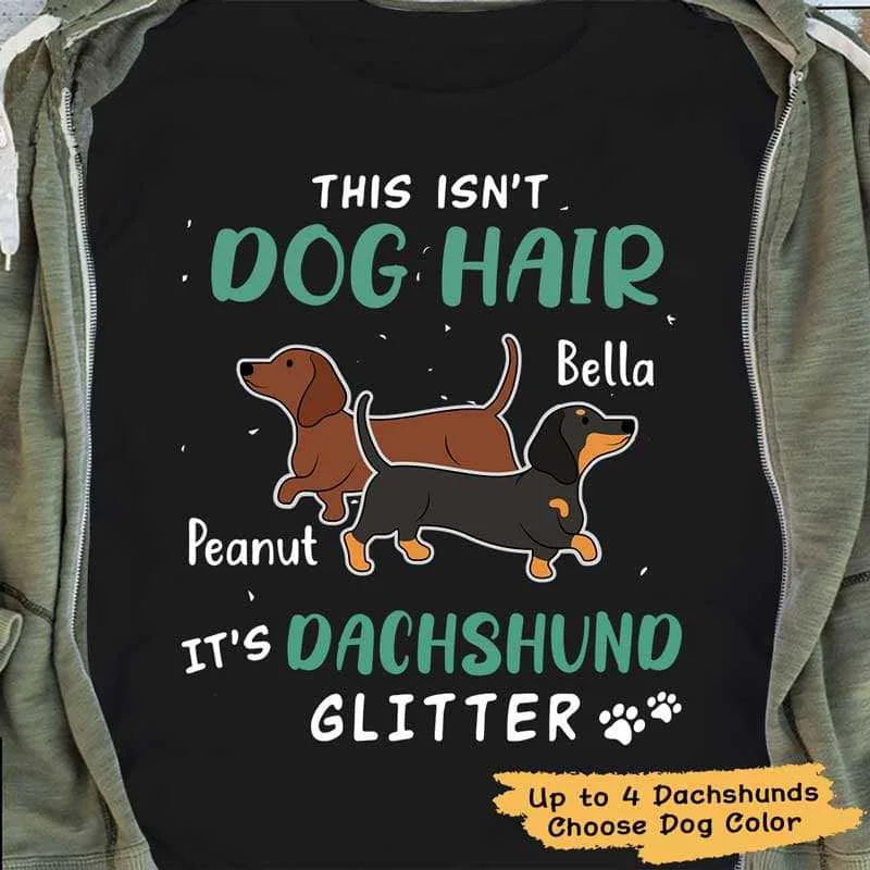 Women's Sequin T-Shirts-Dachshund Dog Glitter Personalized Shirt