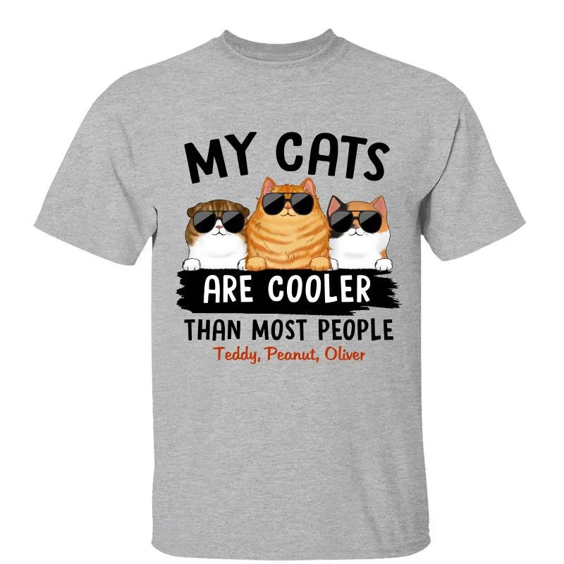 Women's Raw Edge T-Shirts-My Cats Cooler Than People Personalized Shirt