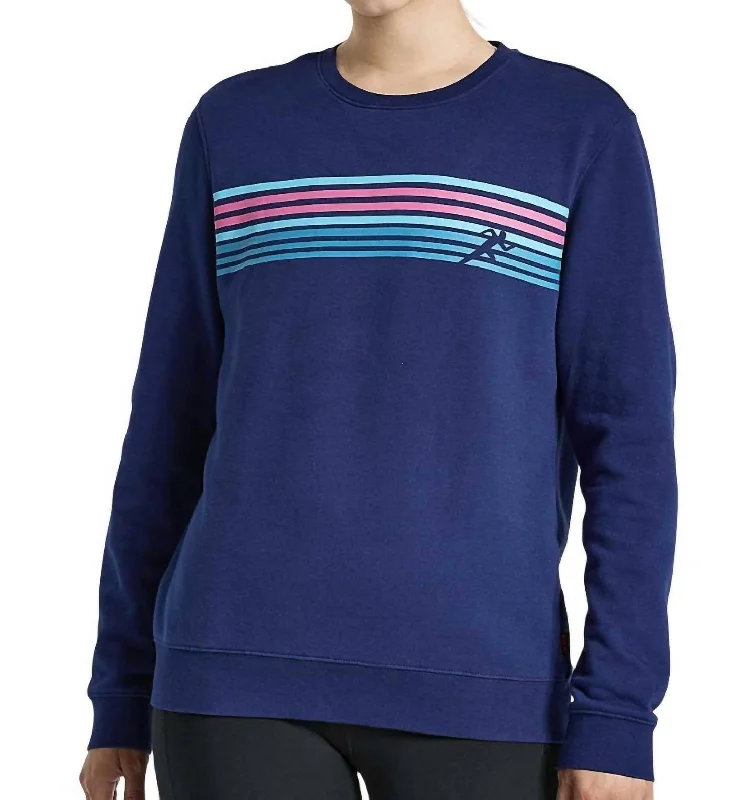 Women's Fleece Floral Pullovers-Women's Rested Crew Top In Sodalite