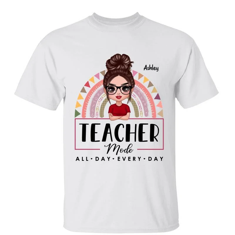 Women's Velvet T-Shirts-Teacher Mode Doll Back To School Gift Personalized Shirt