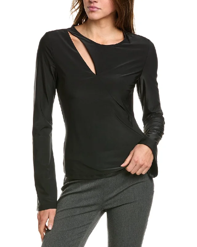 Women's Button-Front Pencil Pullovers-BCBGMAXAZRIA Cutout Pullover Top