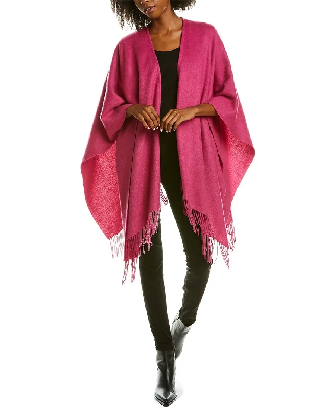 Women's Formal Pullovers-Portolano Fringe Wool-Blend Shawl