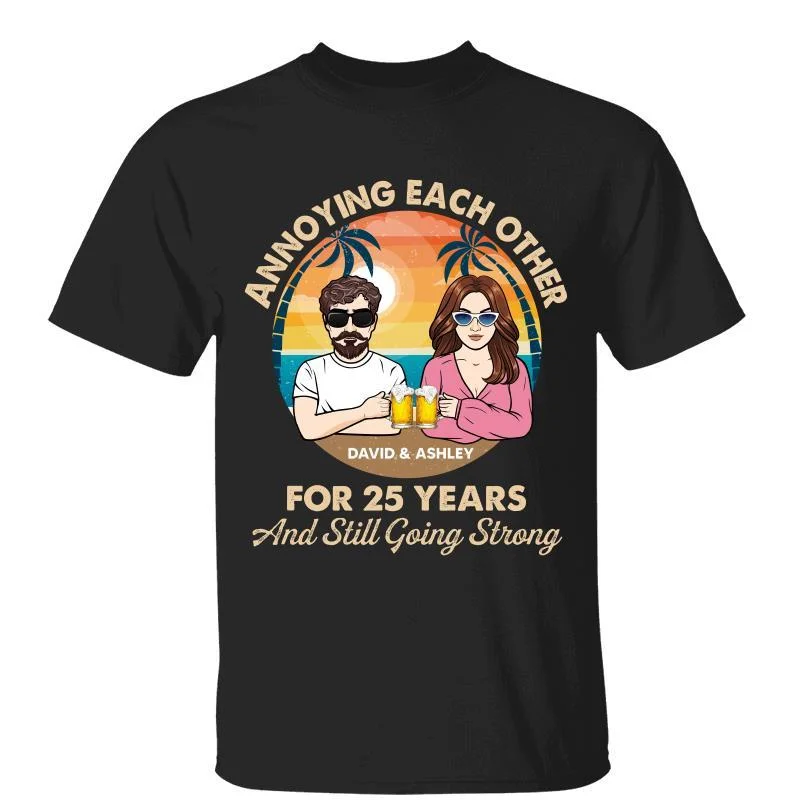 Women's Printed T-Shirts-Couple Annoying Each Other Summer Vibe Personalized Shirt