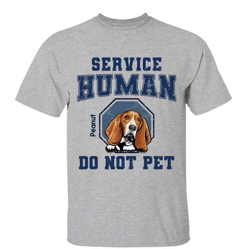 Women's Longline T-Shirts-Service Human Peeking Dog Personalized Light Shirt