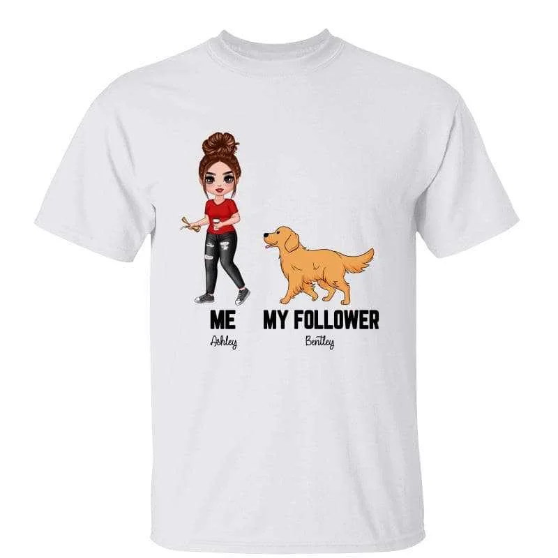 Women's Layering T-Shirts-Me & My Followers Walking Dogs Personalized Shirt