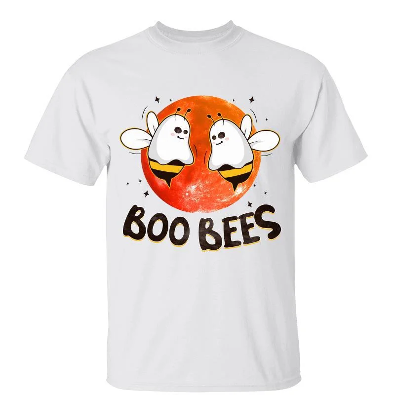 Women's Swing T-Shirts-Halloween Boo Bees Red Moon Shirt