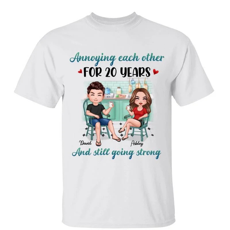 Women's Printed T-Shirts-Couple Annoying Each Other Kitchen Anniversary Gift Personalized Shirt