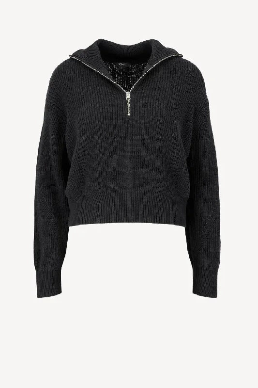 Women's Chunky Pullovers-Roux Sweater In Black