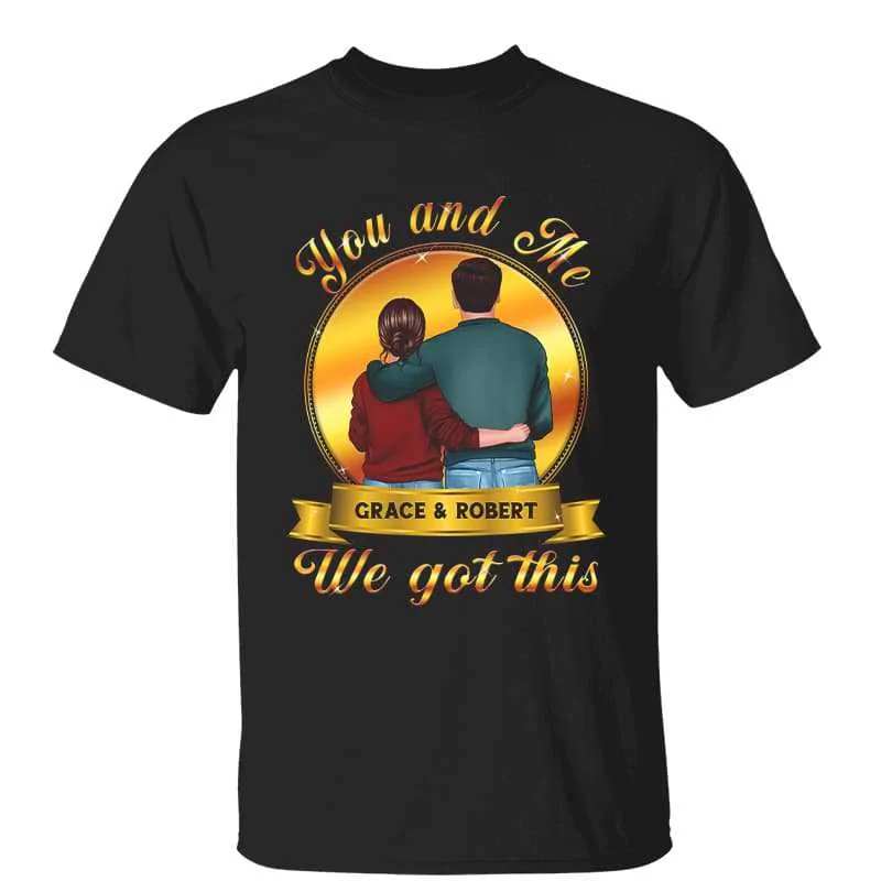 Women's Peplum T-Shirts-Golden You And Me We Got This Personalized Shirt