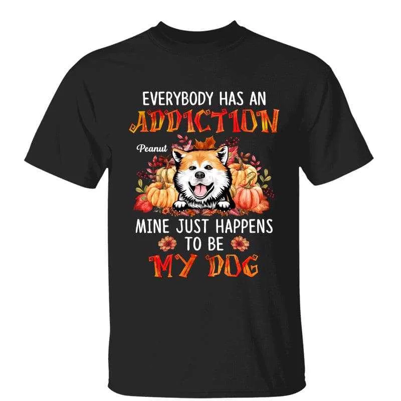 Women's Tribal Print T-Shirts-My Dogs Addiction Fall Season Personalized Shirt