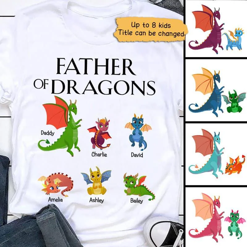 Women's Front Tie T-Shirts-Father Mother Of Dragons Cute Personalized Shirt