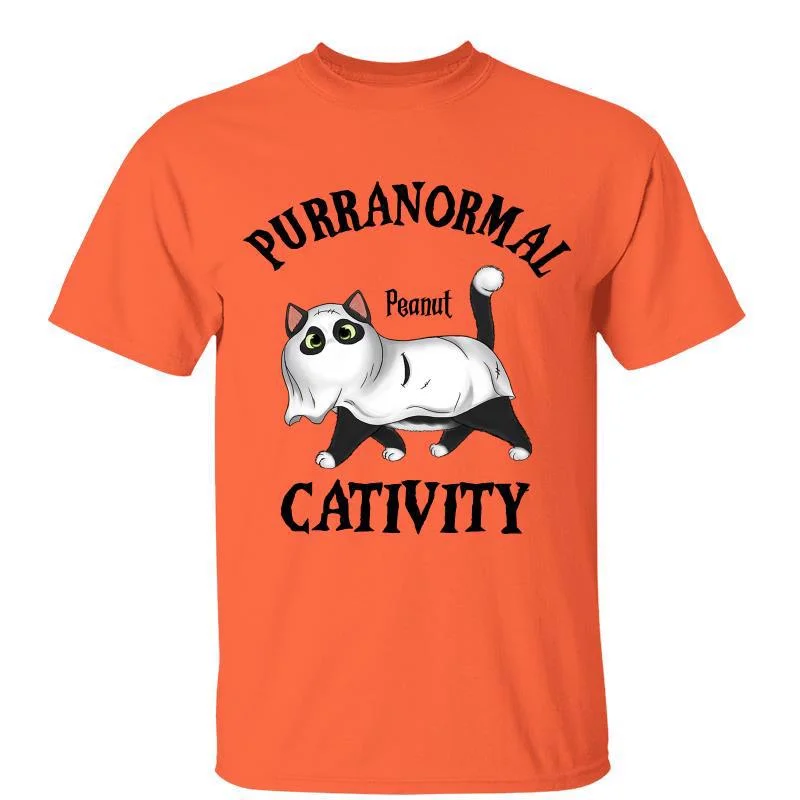 Women's Workout T-Shirts-Purranormal Cativity Fluffy Walking Cats Halloween Personalized Shirt