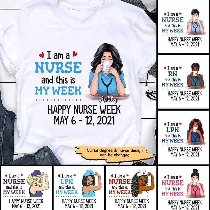 Women's Funny T-Shirts-Happy Nurse Week Personalized Shirt