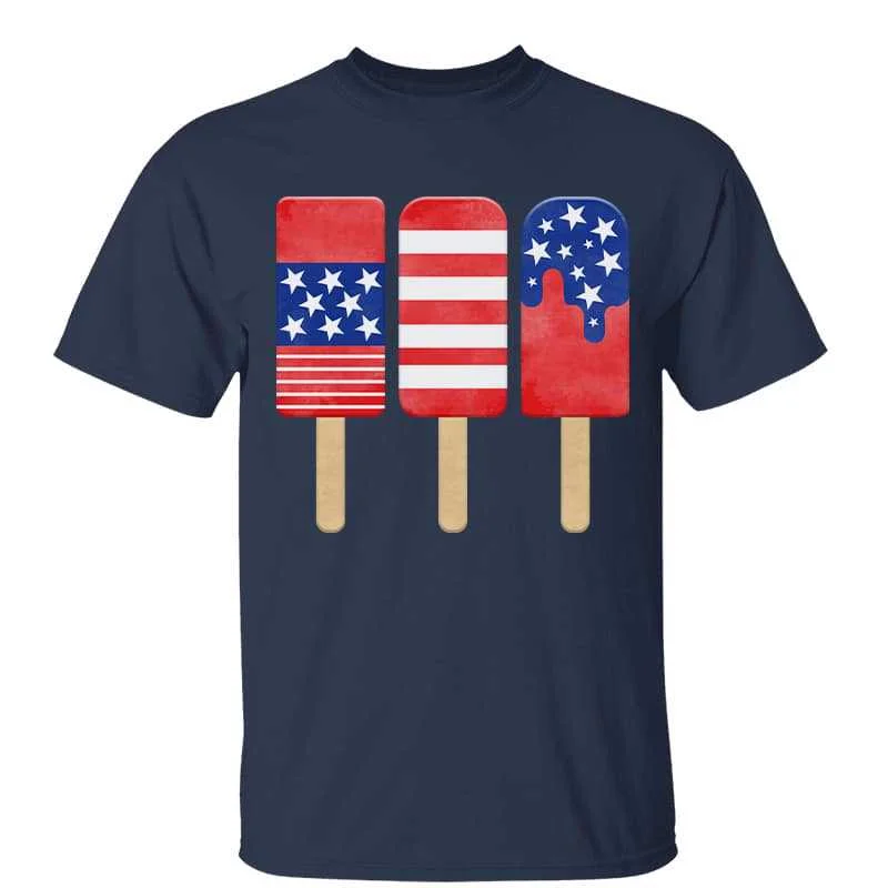 Women's Halter Neck T-Shirts-Popsicle 4th of July American Family Matching Independence Day Shirt