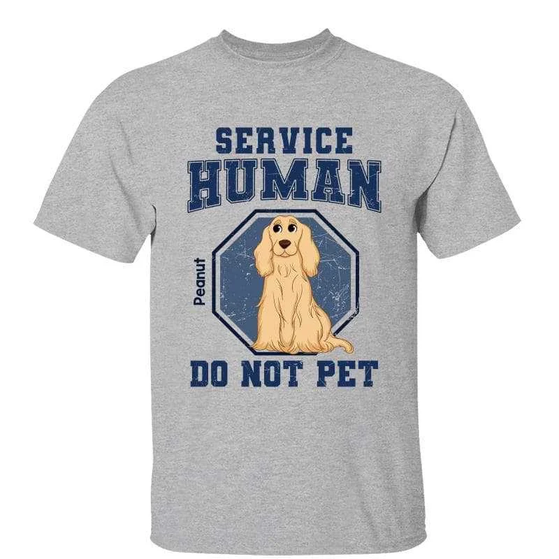 Women's Cap Sleeve T-Shirts-Service Human Cute Sitting Dog Personalized Shirt