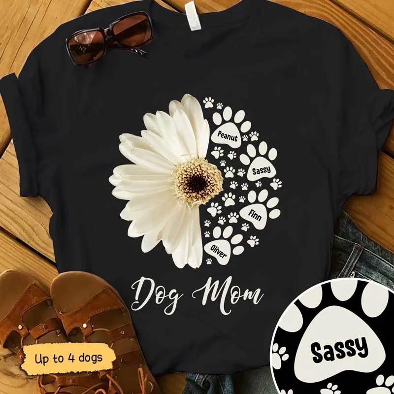 Women's Moisture-Wicking T-Shirts-Daisy Dog Mom Personalized Dog Mom Shirt