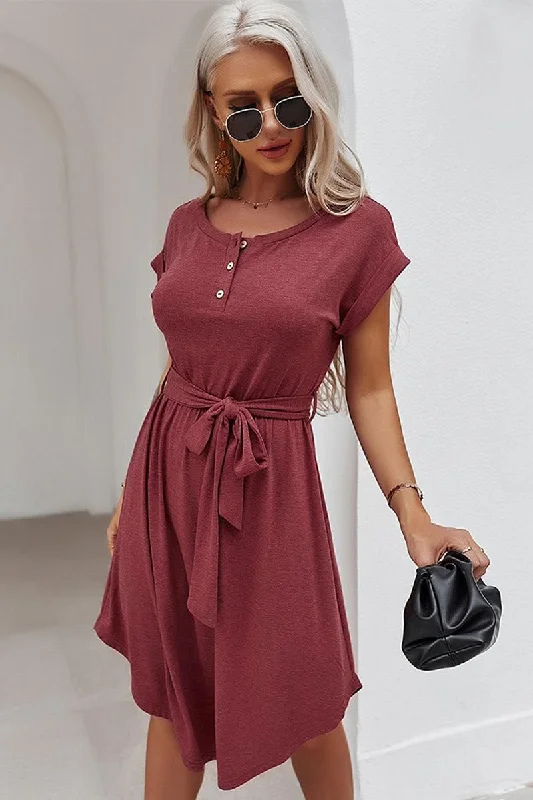 HENLEY NECK DRESS