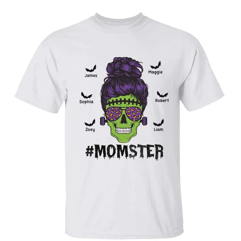 Women's Pajama T-Shirts-Momster Halloween Personalized Shirt