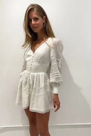 Off white Ruby button front dress