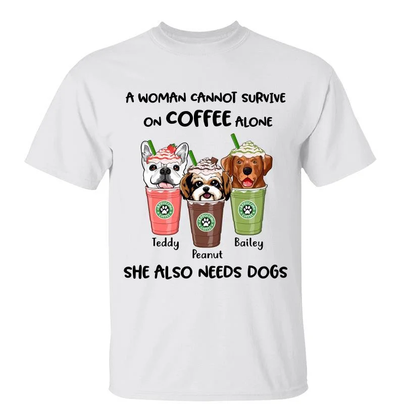 Women's Acid Wash T-Shirts-Dog Mom Cappuccino Coffee Lover Personalized Shirt