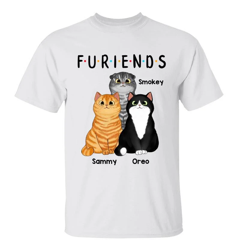 Women's Layered T-Shirts-Fluffy Cats Furiends Personalized Shirt