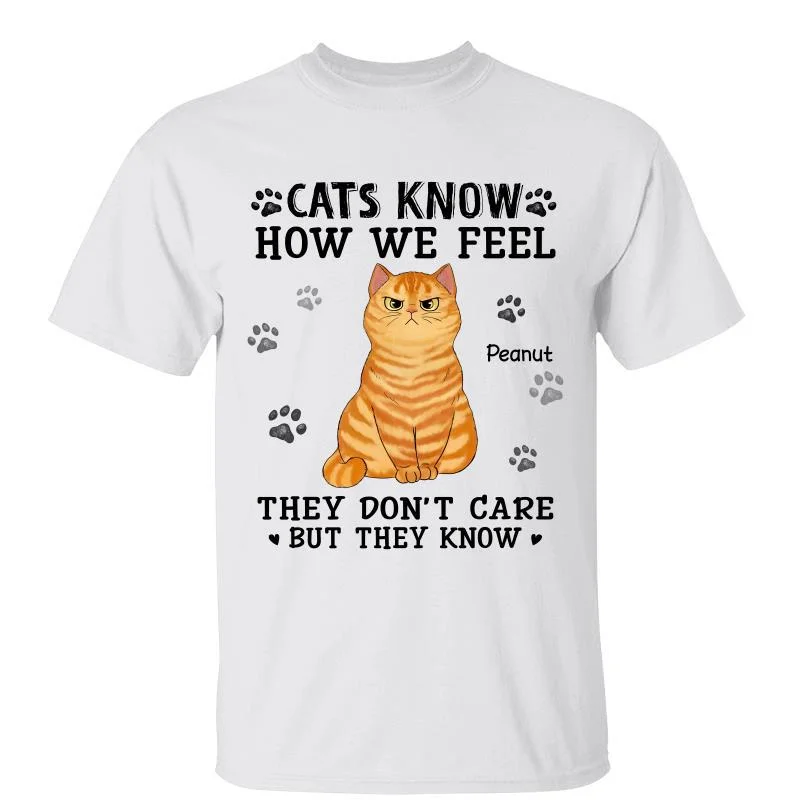 Women's Travel T-Shirts-Cats Know How We Feel Personalized Shirt