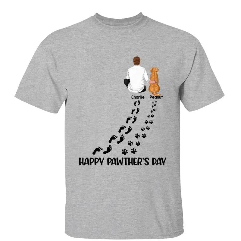 Women's Eco-Friendly T-Shirts-Happy Pawther‘s Day Dog Dad Personalized Shirt