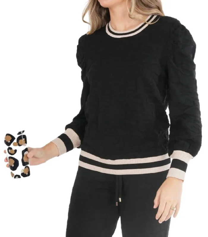 Women's Holiday Pullovers-Julia Sweater In Black Cheetah