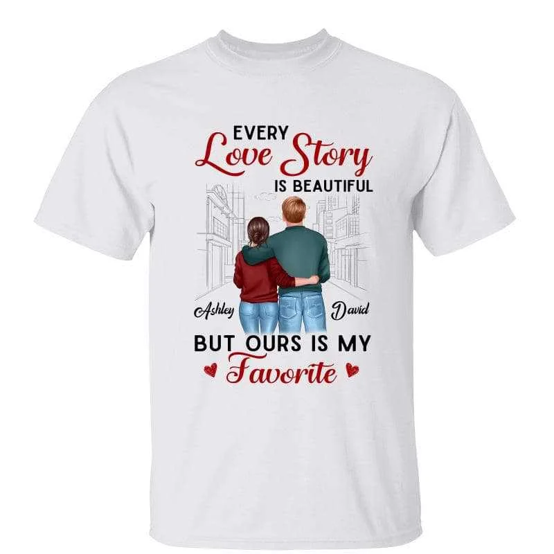 Women's Loose Fit T-Shirts-Our Love Story Is My Favorite Couple Gift For Him For Her Personalized Shirt