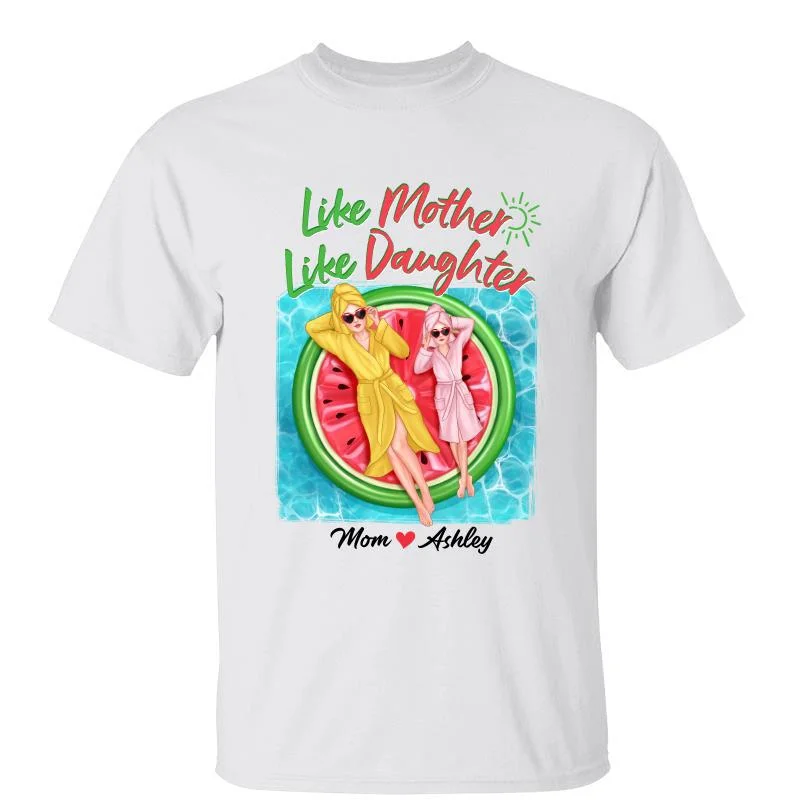 Women's Double Layer T-Shirts-Like Mother Like Daughter Summer Personalized Shirt