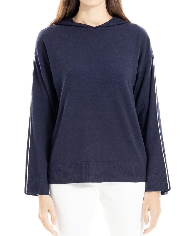 Women's Tulle Pleated Pullovers-Max Studio Hooded Pullover