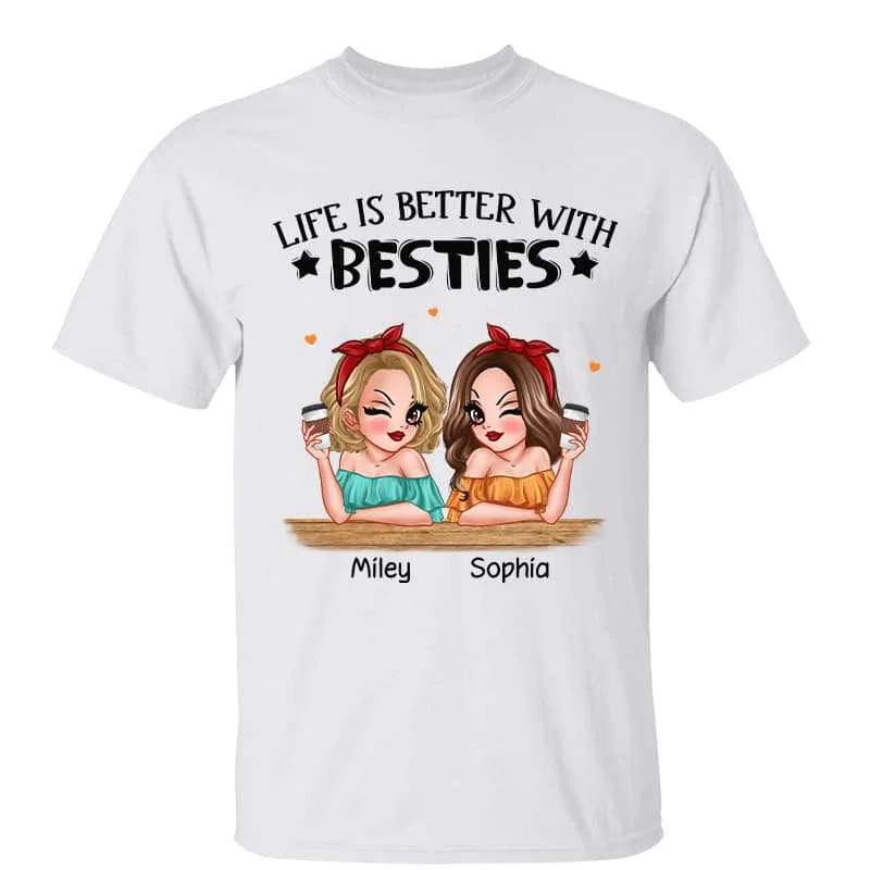 Women's High-Low T-Shirts-Life Is Better With Besties Pretty Girls Personalized Shirt