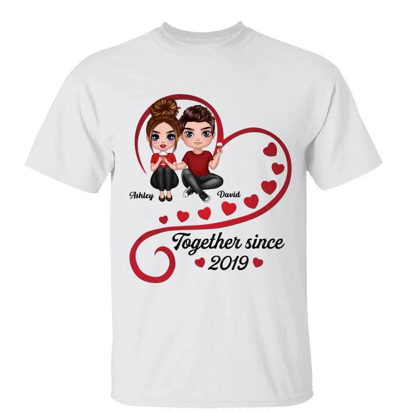 Women's Moisture-Wicking T-Shirts-Doll Couple In Heart Personalized Shirt