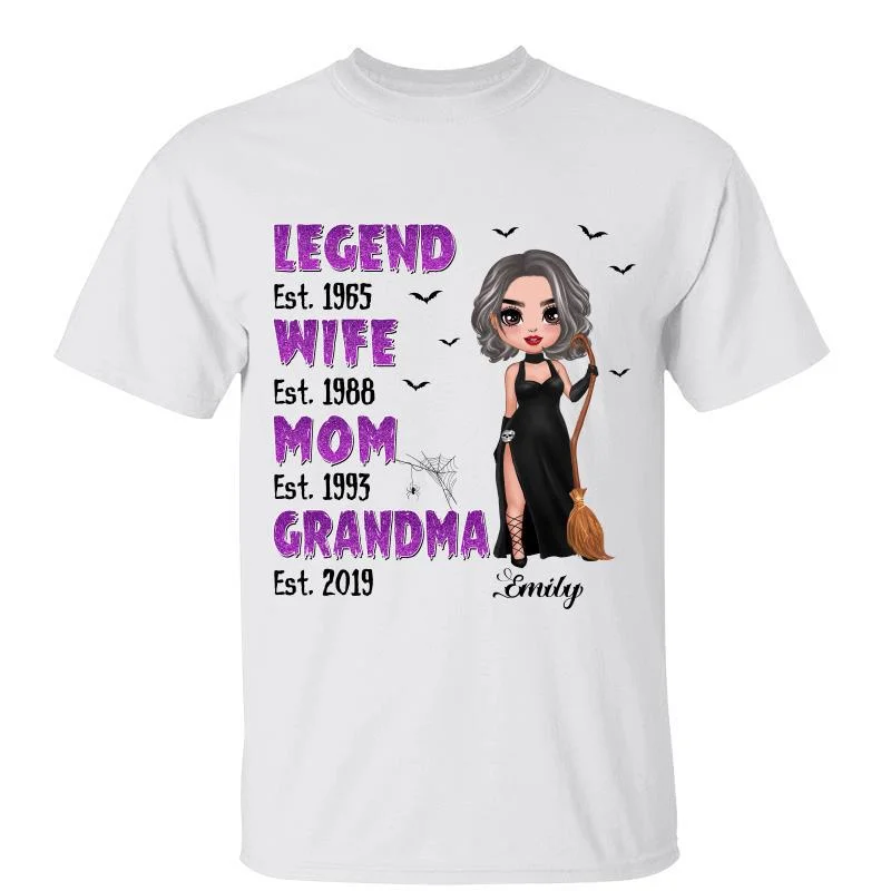 Women's Boxy T-Shirts-Legend Grandma Doll Witch Personalized Shirt