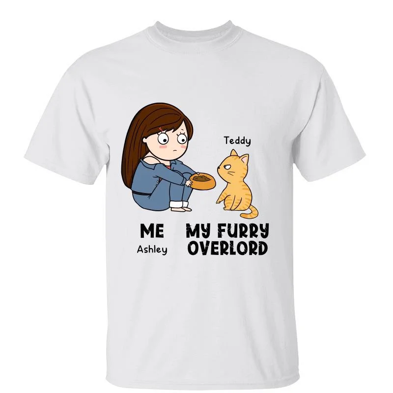 Women's Tagless T-Shirts-Me & My Furry Overlords Funny Gift For Cat Lover Personalized Shirt