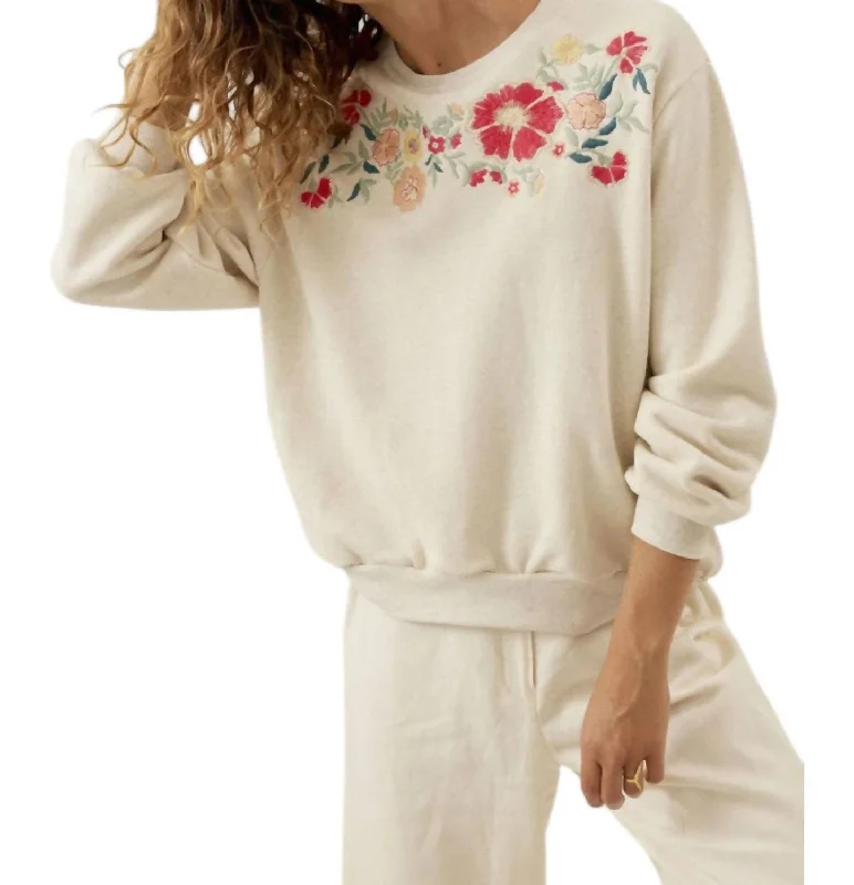 Women's Zip-Up Floral Pullovers-Petra Sweatshirt In Multicolor