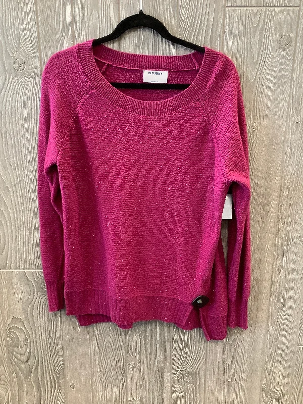 Women's Textured Denim Pullovers-Sweater By Old Navy In Purple, Size: L