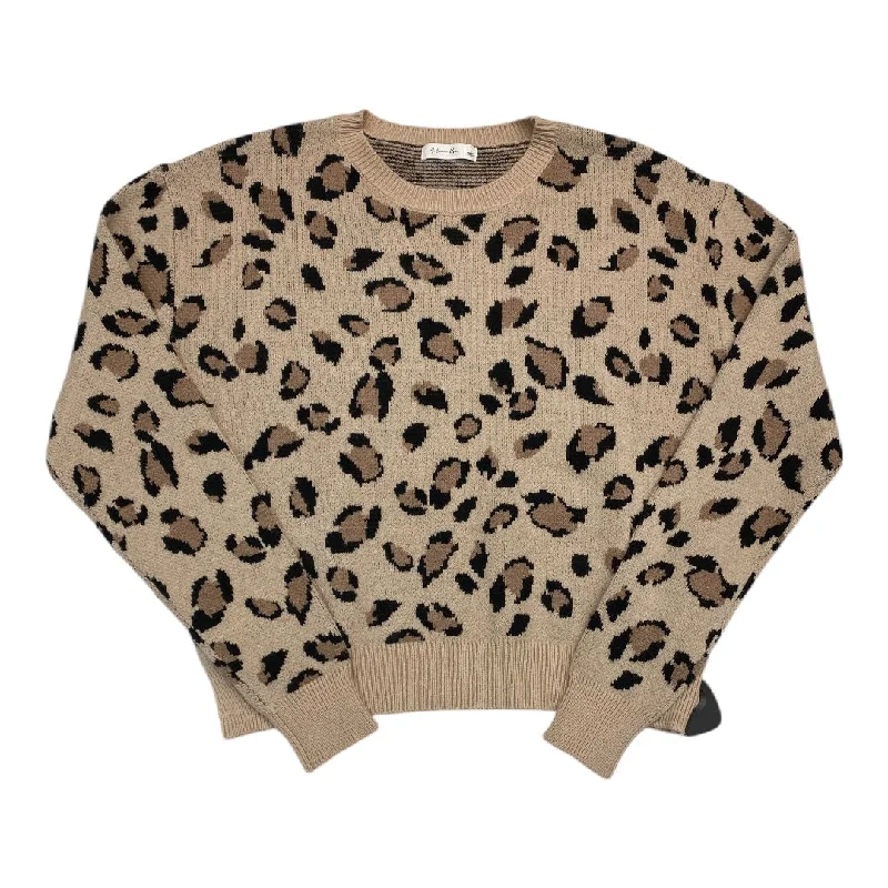 Women's High-Waisted Denim Pullovers-Sweater By Active Usa In Animal Print, Size:L