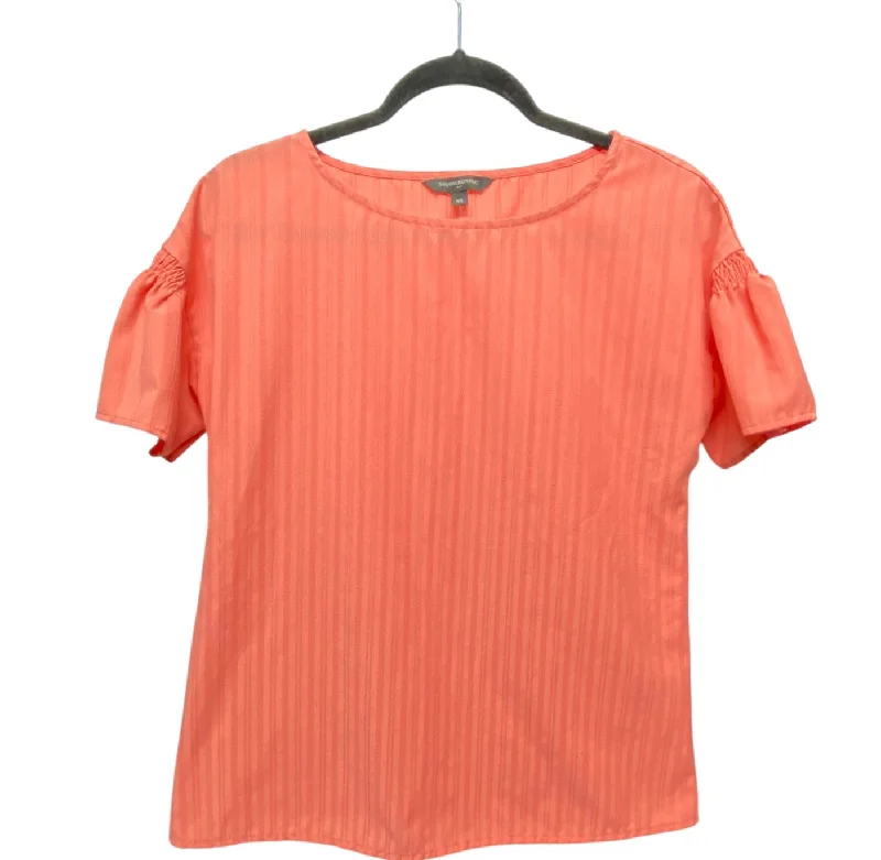 Women's Trendy Blouses-Top Short Sleeve By Banana Republic In Orange, Size: Xs