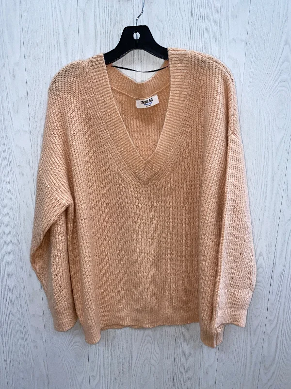 Women's Lace A-Line Pullovers-Sweater By Double Zero In Peach, Size: M