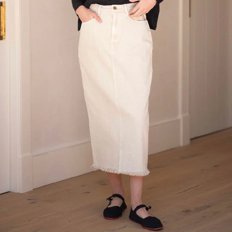 Women's Tulle Skirts-Denim Pencil Skirt | Beige [Final Sale]