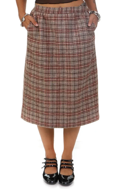 Women's Casual Skirts-Vintage 90's Pendleton Plaid Wool Skirt - S