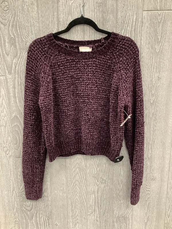 Women's Fringe Pleated Pullovers-Sweater By Altard State In Purple, Size: L